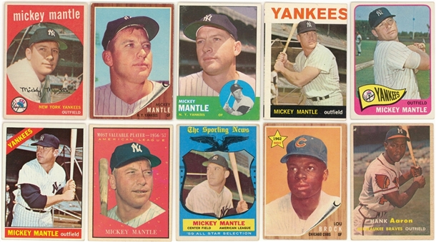 1950s-1981 Topps and Assorted Brands Hall of Famers Collection (27) Featuring Mantle, Clemente and Aaron